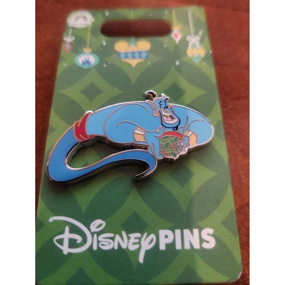 Walt Disney Parks Pins Aladdin Genie Holiday Christmas Holly 2023
